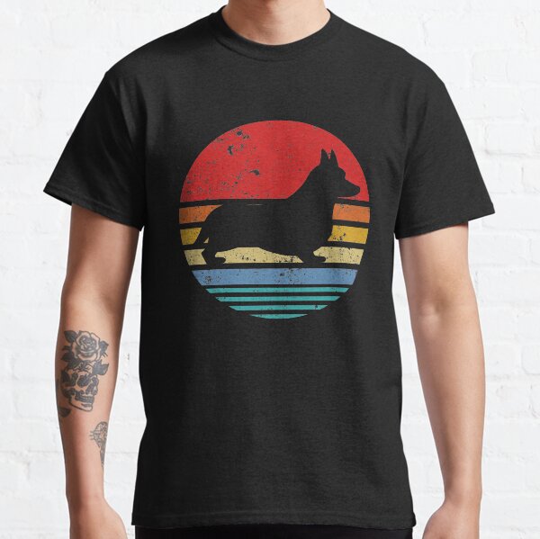 Vintage Corgi Retro Sunset Distressed Dog  Classic T-Shirt