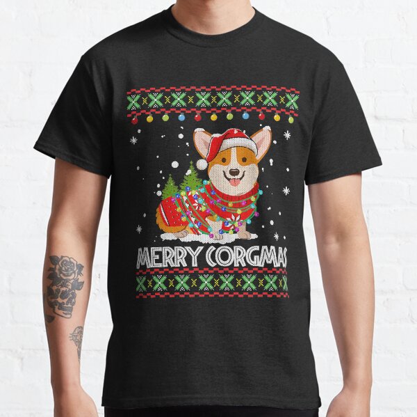 Corgi Dog Merry Corgmas Santa Corgi Ugly Christmas Sweater Classic T-Shirt