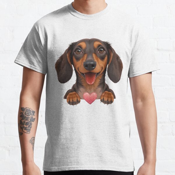 Adorable Dachshund with a Heart Classic T-Shirt