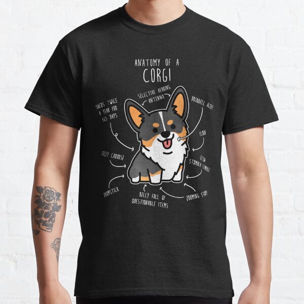 Corgi Tri Color Dog Anatomy Classic T-Shirt
