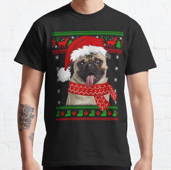 Pug Dog Ugly Sweater Christmas Puppy Dog Lover Lon Classic T-Shirt