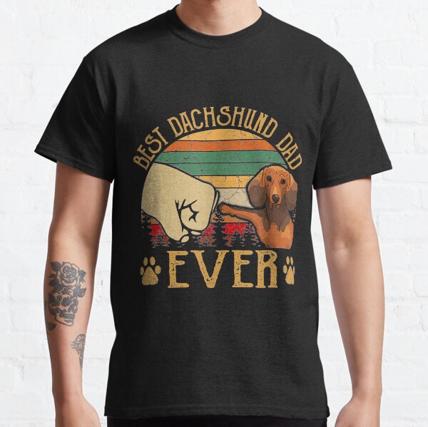 Retro Vintage Best Dachshund Dad Ever Classic T-Shirt