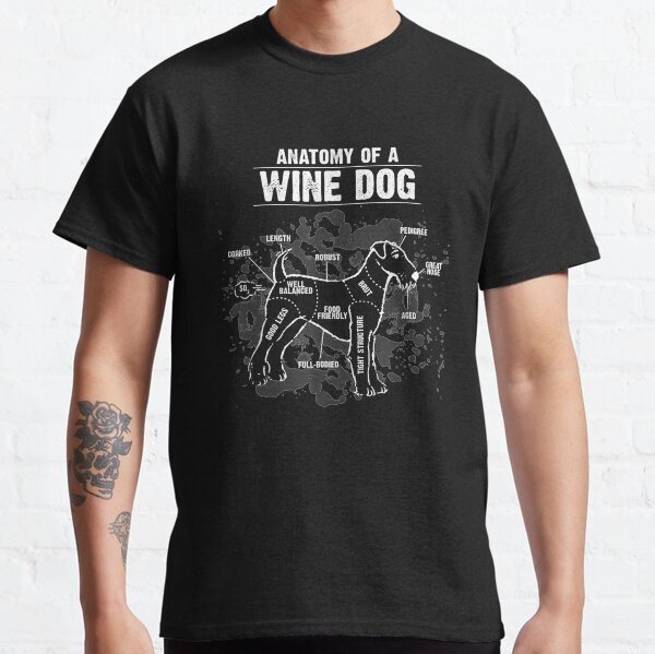 Anatomy Of A Wine Dog Breed Puppy Pet Lover Pun Gift  Classic T-Shirt