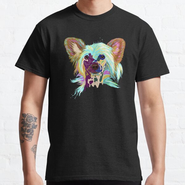 Colored Chinese Crested Dog Classic T-Shirt