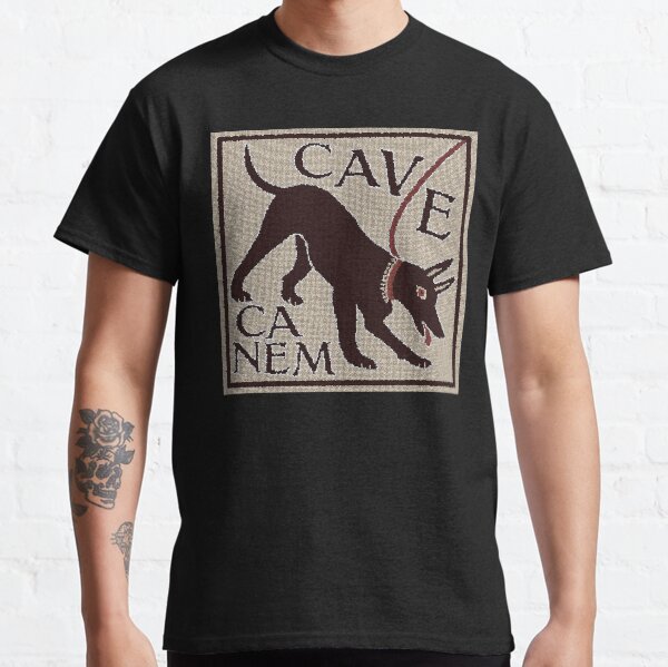 Beware of Dog Cave Canem Greco-Roman Mosaic Classic T-Shirt