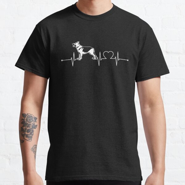 Dog Lover Gift Idea Dog Breed Heartbeat German Shepherd Premium Classic T-Shirt