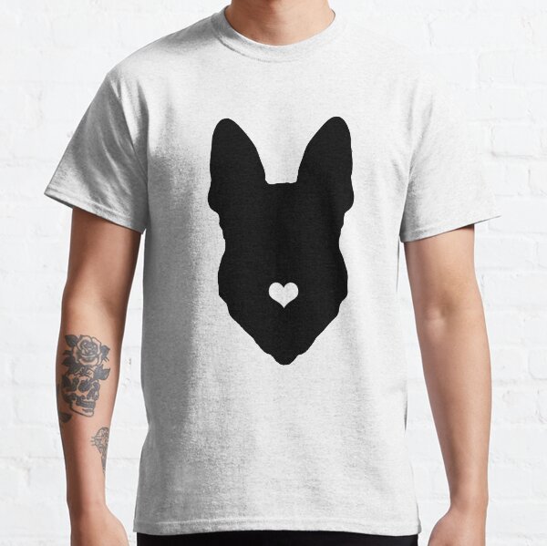 Funny german shepherd heart dog black   Classic T-Shirt