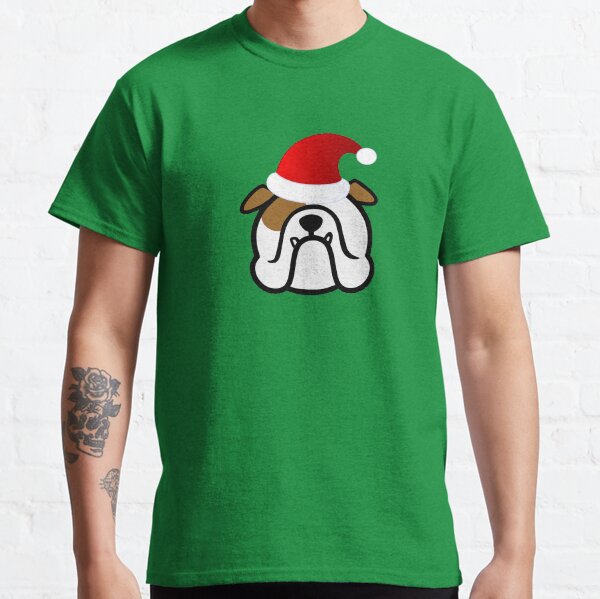English Bulldog Santa - Bully Santa sticker - Bulldog gifts - Christmas Bulldogs Classic T-Shirt