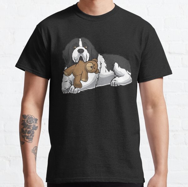 Landseer Dog With Stuffed Animal And Hearts Classic T-Shirt