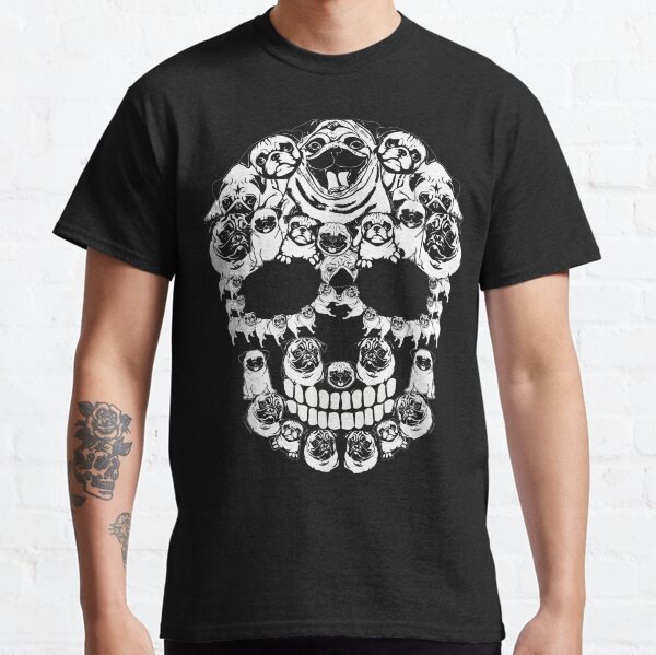 Pug Dog Halloween Skull S Gift Classic T-Shirt