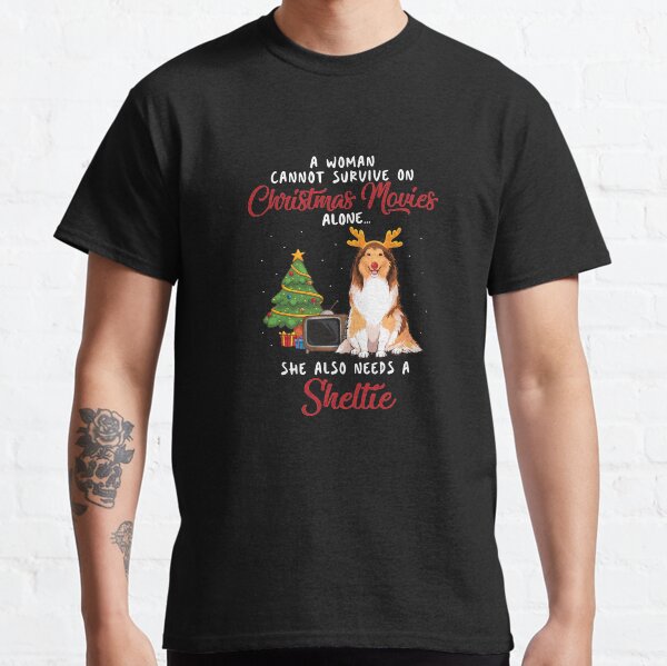 Women, Sheltie and Christmas Movie Funny Gift Classic T-Shirt