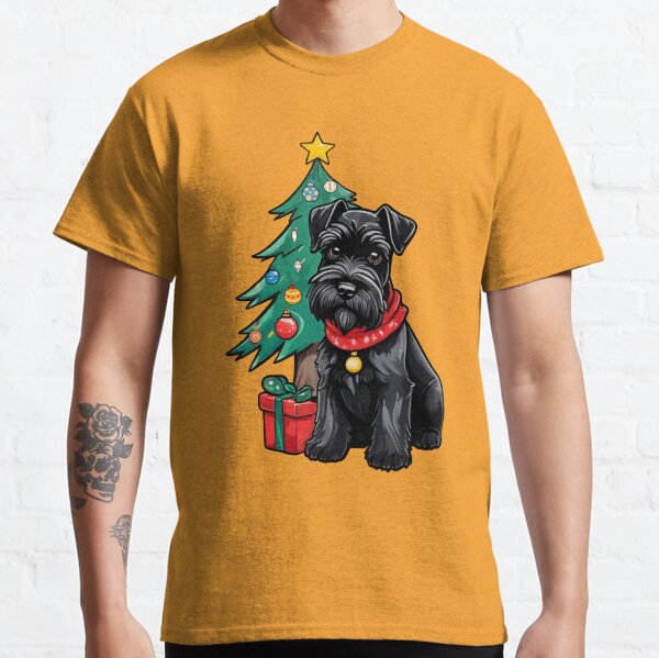 Merry Black Mini Schnauzer Christmas Classic T-Shirt