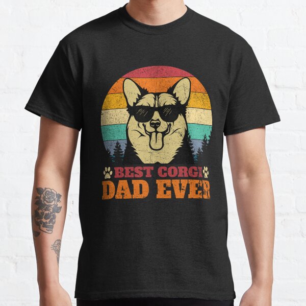 Best Corgi Dad Ever Retro Vintage Classic T-Shirt