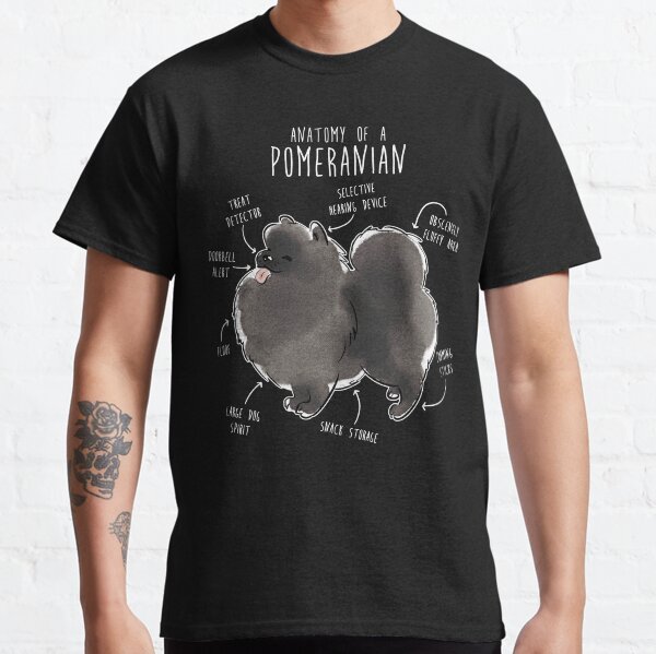 Black Pomeranian Dog Anatomy Classic T-Shirt