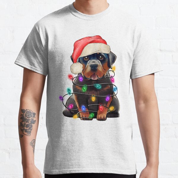 Rottweiler christmas tree lights Classic T-Shirt