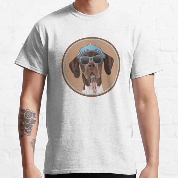 Cool German Shorthaired Pointer in cap and sunglasses! Especially for GSP owners! Classic T-Shirt