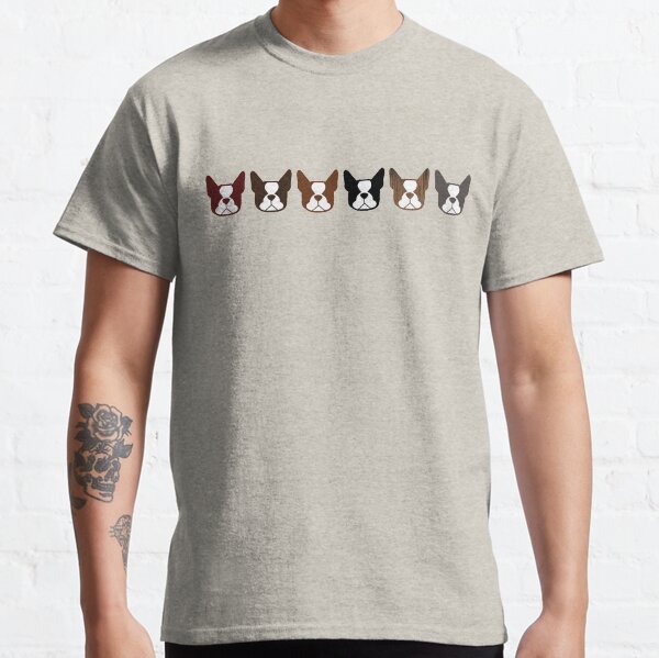 Boston Terriers! Black and white Bostons, brindle, gray, brown, and seal Bosties Classic T-Shirt