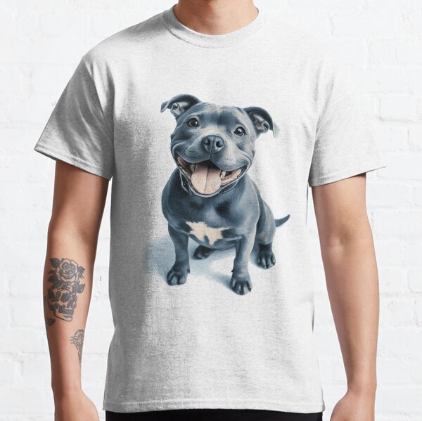 Blue Staffy Portrait Classic T-Shirt