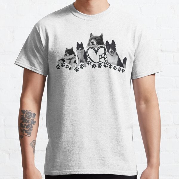 Karelian Bear Dog Puppy, Dog Lover, Pet Lover, pure breed dog love with dog paw Classic T-Shirt