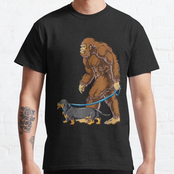 Bigfoot Dachshund Dog Walk Funny Sasquatch Lovers Men Women Classic T-Shirt