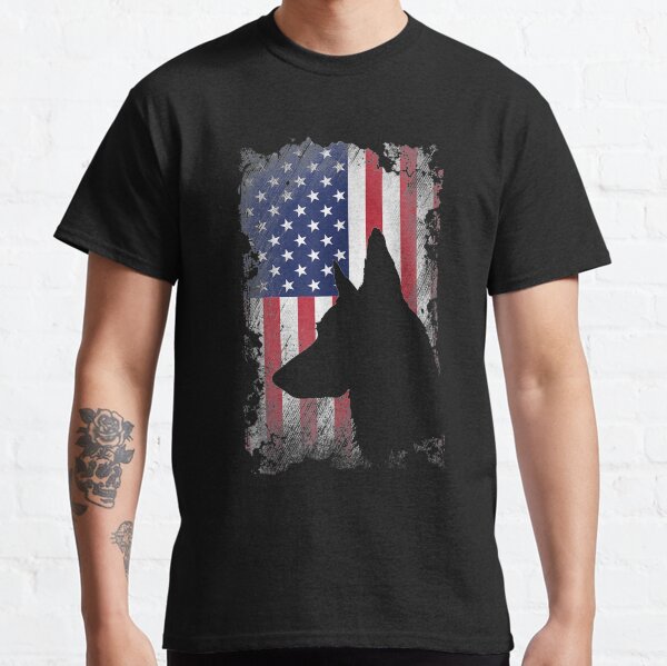 German Shepherd American Flag Shirt USA Patriotic Dog Classic T-Shirt