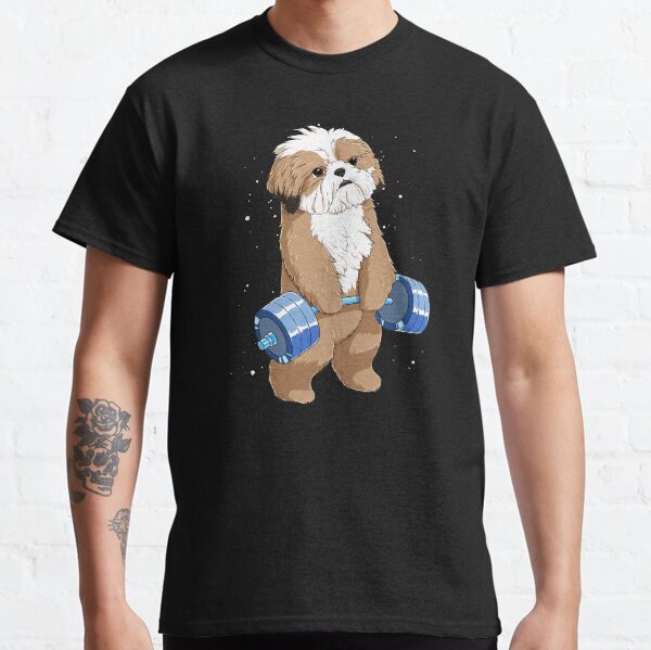 Funny Weight Lifting Fitness Gym Shih Tzu Dog Classic T-Shirt