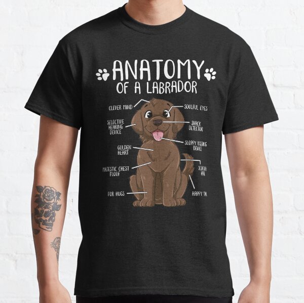 Funny Chocolate Labrador Dog Anatomy Dog Lover Classic T-Shirt