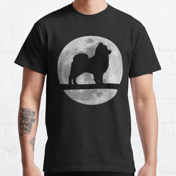Pomeranian Dog Night Moon pomeranian Lover Classic T-Shirt