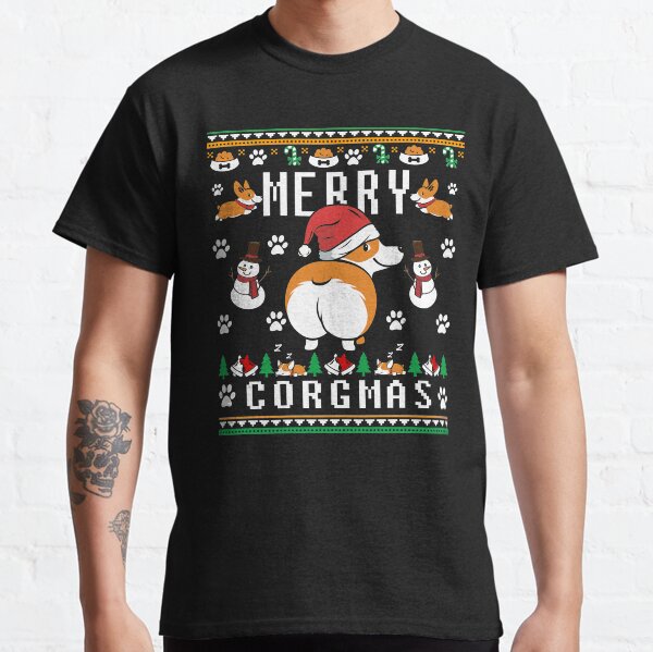 Funny Corgi Lover Ugly Christmas Sweater Classic T-Shirt