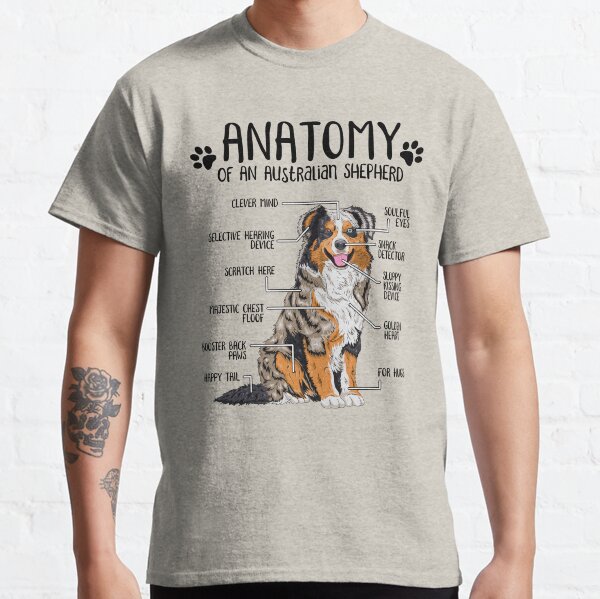 Funny Australian Shepherd Anatomy Dog Lover Classic T-Shirt