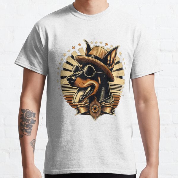 Stylish Sheriff Dog - doberman pincher Classic T-Shirt
