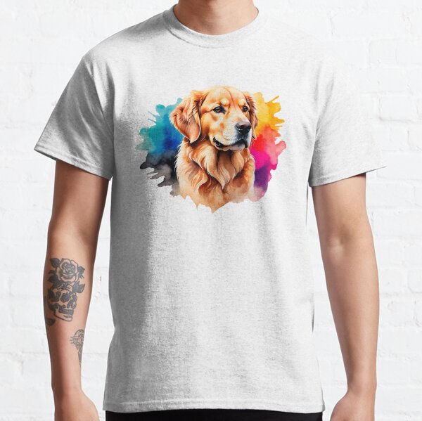 Watercolor Golden Dog Art Classic T-Shirt