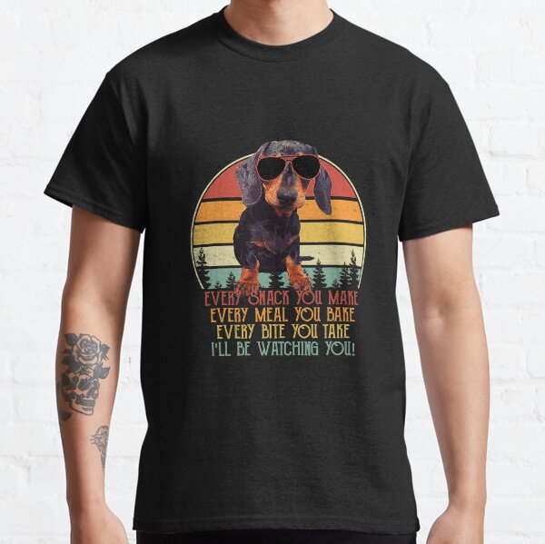 Vintage Dachshund Will Be Watching You Classic T-Shirt