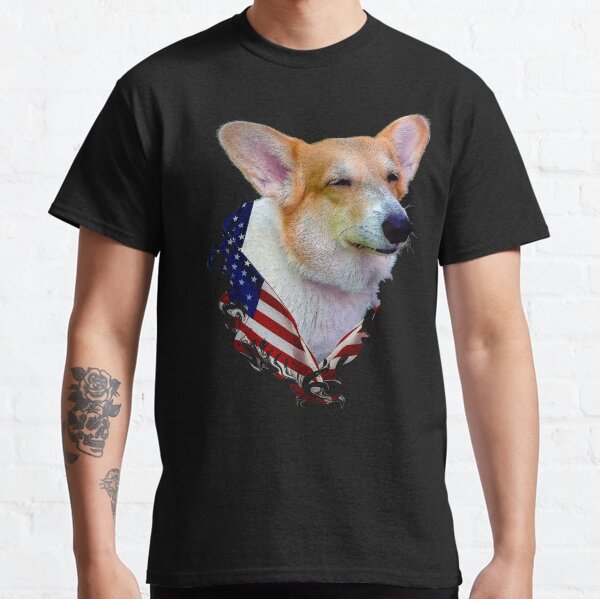 USA Patriotic Corgi - July 4th Funny Corgi Dog Lover American Flag Gift Classic T-Shirt