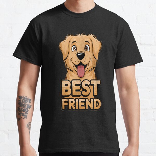 Golden Retriever Best Friend  Cute Cartoon Dog Design Classic T-Shirt