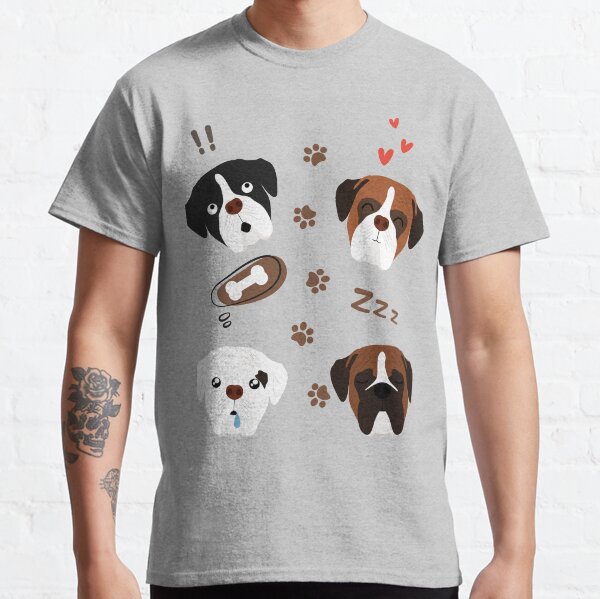 Boxer Dog Head Emoji Classic T-Shirt