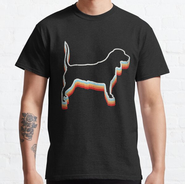 Vintage Retro Silhouette Of Pet Animal Beagle Pet Dog Classic T-Shirt