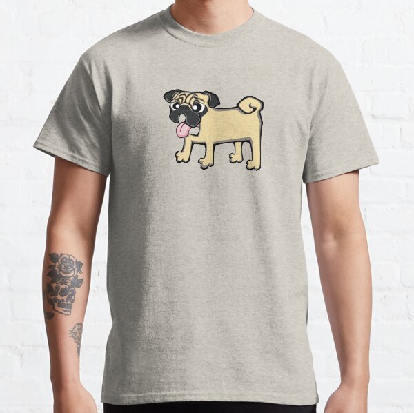 Pug - Fawn (Full Body) YELLOW BG Classic T-Shirt
