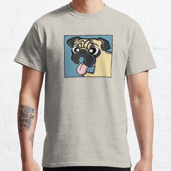 Pug - Fawn (Face) YELLOW BG Classic T-Shirt