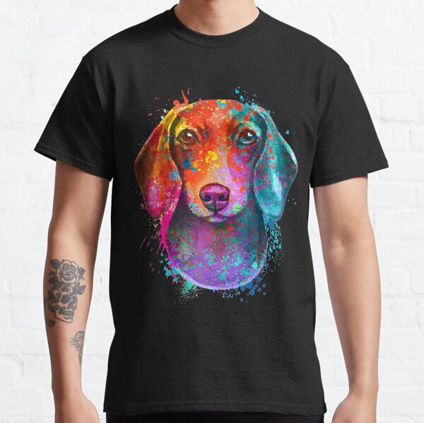 Colorful Dachshund Dog Art Illustration Classic T-Shirt