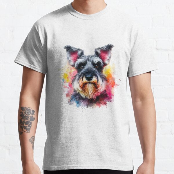 Schnauzer Watercolor Portrait  Classic T-Shirt