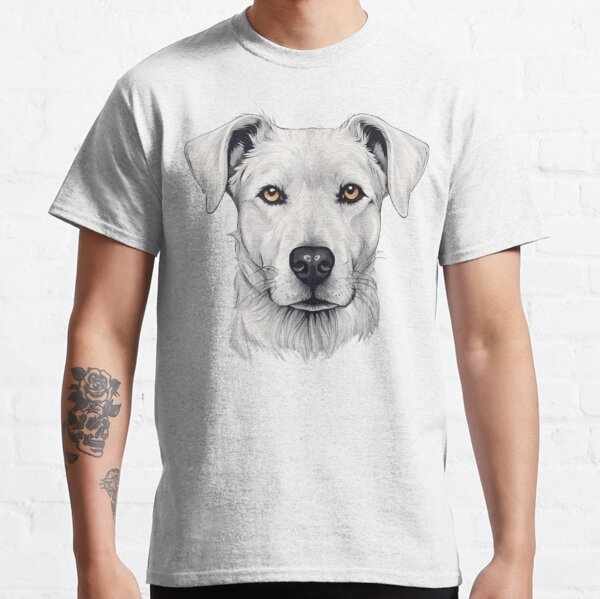 Charming White Dog Illustration Classic T-Shirt