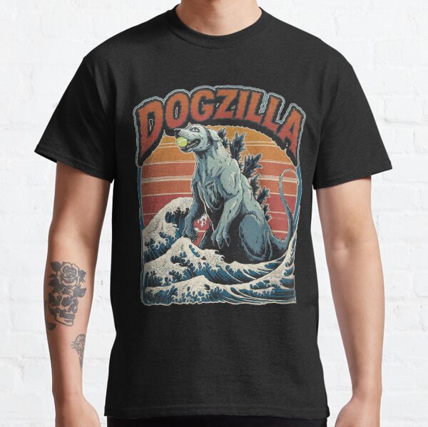DOGZILLA Vintage Japanese Parody Dog Lovers Sunset Aesthetic Classic T-Shirt