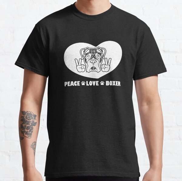 Peace Love Boxer dog  Classic T-Shirt