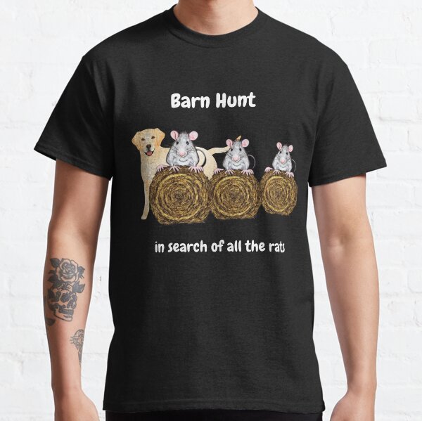 Funny Barn Hunt - in search of all the rats with a Yellow Labrador Retriever buddy Classic T-Shirt