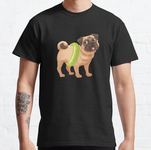 Cute Dog Wearing A Pool Float Funny Dog Rescuer Classic T-Shirt