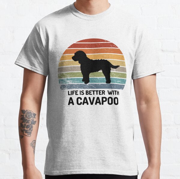 Life is Better with a Cavapoo Retro sunset Classic T-Shirt