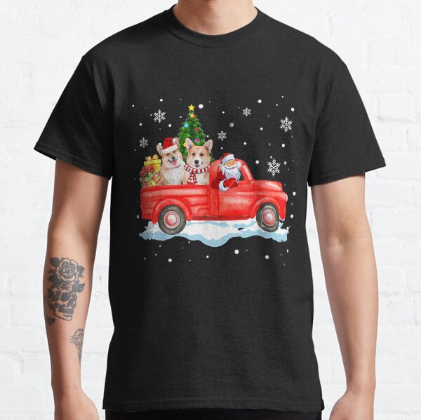 Corgi Dog Riding Truck Funny Corgi Dog Lover Christmas Gifts Classic T-Shirt