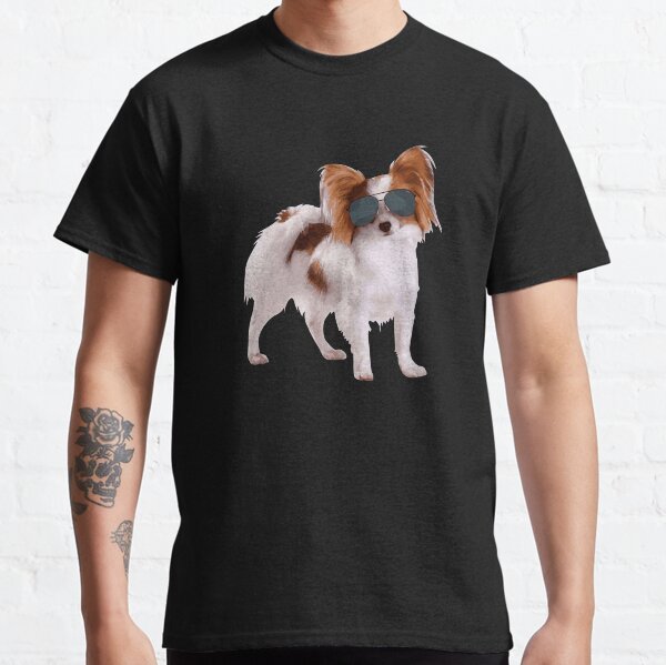 Papillon Dog In Aviator Best Gift For Dog Lover Classic T-Shirt
