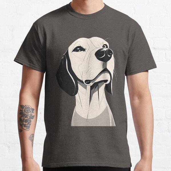 Elegant Dog Silhouette Minimalist Art Classic T-Shirt